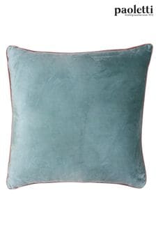 Riva Paoletti Mineral Green/Blush Pink Meridian Velvet Polyester Filled Cushion (M50546) | €25