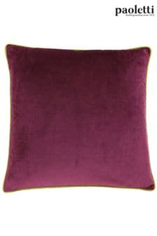 Riva Paoletti Maroon Red/Moss Green Meridian Velvet Polyester Filled Cushion (M50547) | ₪ 91