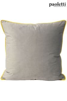 Riva Paoletti Dove Grey/Cylon Yellow Meridian Velvet Polyester Filled Cushion (M50553) | $31