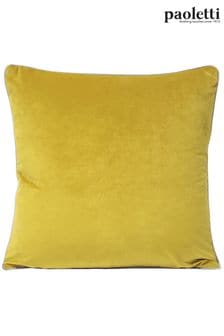 Riva Paoletti Cylon Yellow/Silver Grey Meridian Velvet Polyester Filled Cushion (M50556) | kr221