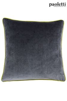 Riva Paoletti Charcoal Grey/Moss Green Meridian Velvet Polyester Filled Cushion