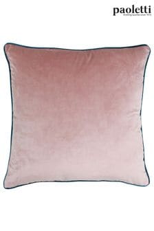 Riva Paoletti Blush Pink/Teal Blue Meridian Velvet Polyester Filled Cushion (M50561) | €21