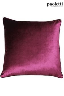Riva Paoletti Cranberry Red Luxe Velvet Polyester Filled Cushion