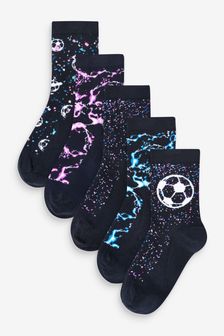 Galactic Fußball, Schwarz - Socken mit hohem Baumwollanteil, 5er-Pack (M50915) | 9 € - 10 €