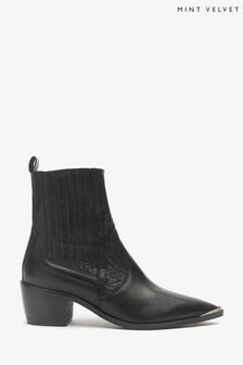 Mint Velvet Tiffany Black Ankle Boots (M51162) | 73 BD