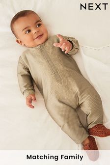 Gold Baby Embroidered Occasion Romper (0mths-2yrs) (M51386) | $34 - $38