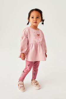  (M51418) | NT$580 - NT$750 粉紅色平底鞋 - 長袖棉質上衣和內搭褲套裝 (3個月至7歲)