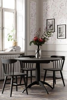 Laura Ashley Black Brecon Extending Round Dining Table (M51614) | €1,317
