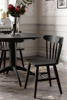 Laura Ashley Set of 2 Black Brecon Oak Dining Chairs (M51615) | €372