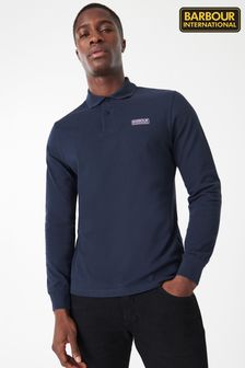 Marineblau - Barbour® International Herren Langärmeliges Polo-Shirt (M51866) | 92 €