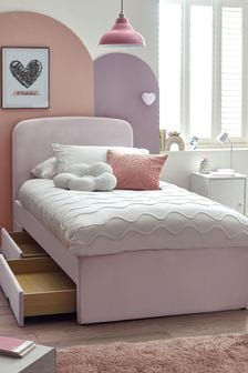Opulent Velvet Lilac Purple Matson Kids Upholstered Drawer Storage Bed Frame (M51923) | €580