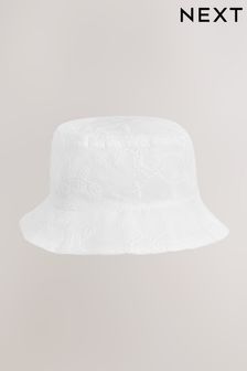 White Broderie Bucket Hat (3mths-10yrs) (M51928) | AED34 - AED44