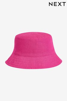 Bright Pink Linen Rich Bucket Hat (3mths-16yrs) (M51931) | €10 - €16
