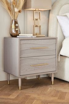 Grey Adelaide Oak Effect 2 Drawer Bedside Table (M52062) | €245