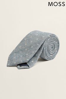 Moss天藍色混色紗線白色點點絲質薄織物領帶 (M52220) | NT$1,400