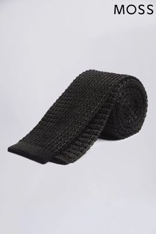Negru - Cravată de mătase tricotată Moss (M52256) | 179 LEI