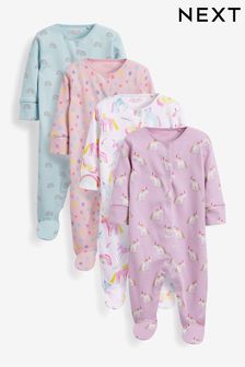 Pink 4 Pack Baby Sleepsuits (0-3yrs) (M52528) | €28 - €30