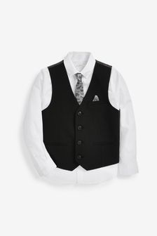Black Waistcoat, Shirt And Tie Set (12mths-16yrs) (M52709) | SGD 41 - SGD 55