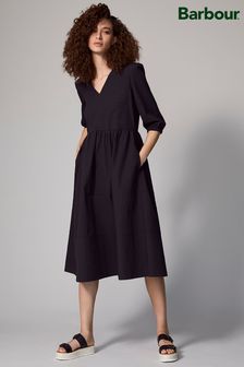 Barbour® Heritage Black Textured Brook Midi Dress (M52814) | 64 €