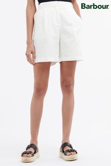 Weiß - Barbour® Heritage Darla Leinen-Shorts mit hohem Bund (M52818) | 24 €