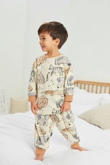 Blanc/fauve animal oversize - Pyjamas (9 mois - 8 ans) (M52913) | €12 - €15