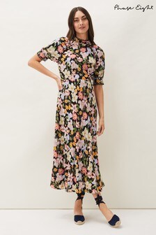 Phase Eight Natural Multi Penelope Floral Puff Sleeve Dress (M52971) | €54