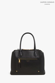 Jasper Conran London Black Ada Leather Work Shoulder Tote Bag (M53147) | ₪ 1,024