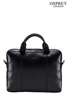 OSPREY LONDON The Farringdon Black Leather Laptop Bag (M53983) | BGN 544