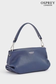 Azul medianoche - Bolso de mano azul medianoche y perla de cuero italiano The Carina Shrug de OSPREY LONDON (M53985) | 233 €