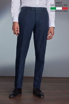 Navy Signature Tollegno Wool Suit: Trousers (M54044) | AED390