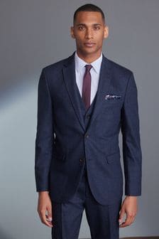 Blue Slim Fit Signature Tollegno Fabric Suit: Jacket (M54051) | $353