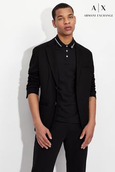 Armani Exchange Black Logo Collar Polo Shirt (M54071) | ₪ 349