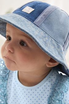 Blue Denim Baby Summer Bucket Hat (0mths-2yrs) (M54751) | ₪ 27