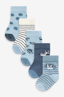 Blue Lion 5 Pack Baby Socks (0mths-2yrs) (M54761) | €7