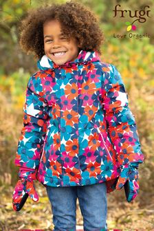 Frugi Pink Recycled Technical Bright Floral Ski Jacket (M55125) | kr991 - kr1 062