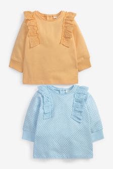  (M55209) | €21 - €24 Geel/blauw - 2 Babysweaters (0 mnd-2 jr)