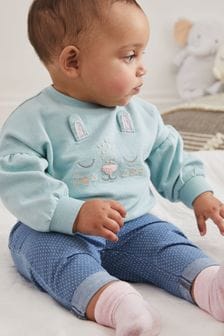  (M55210) | €20 - €22 Blauw/paars - Set van 2 babysweaters (0 mnd-2 jr)