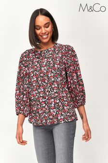 M&Co Red Floral Top (M55493) | CA$68