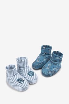 Blue Baby 2 Pack Cotton Rich Booties (0-18mths) (M55810) | $17