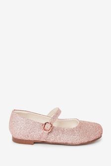 Pink Glitter Standard Fit (F) Mary Jane Occasion Shoes (M55811) | €10 - €11