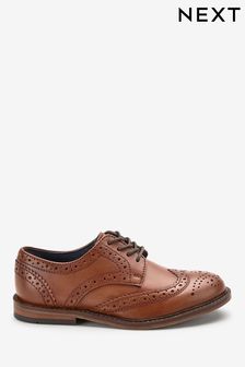 Tan Brown Wide Fit (G) Leather Brogues (M55865) | $94 - $114