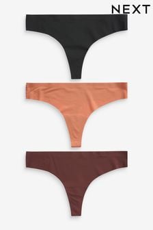Black/Nude Thong No VPL Knickers 3 Pack (M56352) | 95 zł