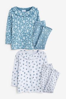 Blue/White Floral Crinkle 2 Pack Pyjama (M56562) | AED94 - AED121