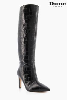 Dune London Black Spice Pointed Stiletto Knee High Heeled Boots (M56984) | 262 €