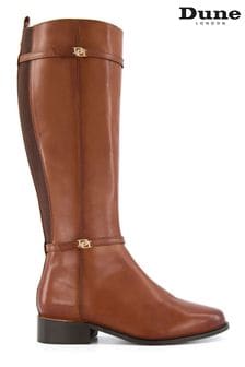 Dune London Brown Tap Buckle Trim High Boots (M57003) | 195 €
