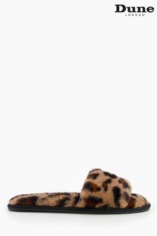 Dune London Leopard Wish Faux Fur Slider Slippers