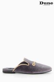 Dune London Grey Wonder Embroidered Snaffle Slippers