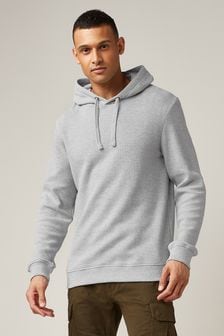 Grey Lightweight Textured Jersey Hoodie (M57893) | €33