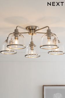 Brushed Chrome Gloucester 5 Light Flush Ceiling Light (M57907) | €192