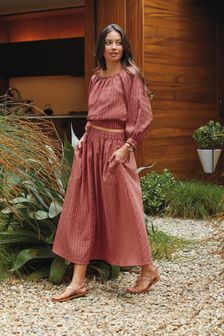 Brown Midi Skirt (M58435) | $43